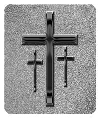 Black 3 Crosses Shimmer Silver